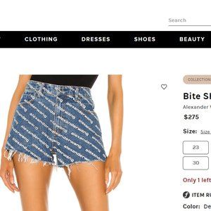 Alexander Wang Bite Shorts: Deep Blue & White Monogram Logo Print